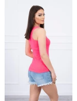 Žebrovaná blůza s růžovým neonem