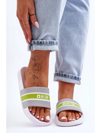 Lehké Pěnové Pantofle Big Star JJ274647 Bílá-Šedá Lehké Pěnové Pantofle Big Star JJ274647 Bílá-Šedá