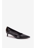 Lakované lodičky na nízkém podpatku Černé Girela