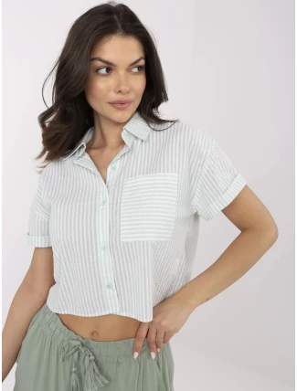 Košile NM KS KA 01148.50P bílá zelená