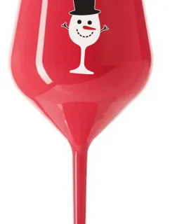 SNĚHULÁČEK - červená nerozbitná sklenice na víno 470 ml