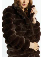 Dámský kabát prošívaný COT0590-017 Tmavě hnědý - Monnari Dámský kabát prošívaný COT0590-017 Tmavě hnědý - Monnari