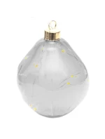 SKLENĚNÁ CETKA VEDLA KAPKA 10CM STŘÍBRNÁ