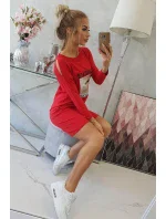 Šaty s potiskem Dream červené