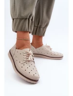 Bílé dámské kožené polobotky S.Barski LR182