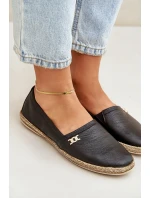 Elegantní Kožené Espadrilky Dámské Zazoo 10177 Černé