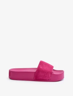 Dámské semišové skluzavky na platformě Big Star Fuchsia