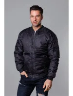 Černá pánská bunda typu "bomber" s prošívanou podšívkou (AK95-1) Černá pánská bunda typu "bomber" s prošívanou podšívkou (AK95-1)