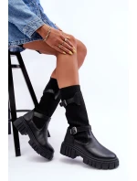 Dámské kotníkové boty s punčochou černé Abroze