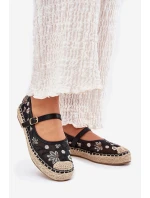 Síťované espadrilky s výšivkou na platformě černé Laxisa Síťované espadrilky s výšivkou na platformě černé Laxisa