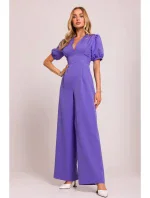 M852 Kombinéza s puff rukávy - světle fialová M852 Kombinéza s puff rukávy - světle fialová