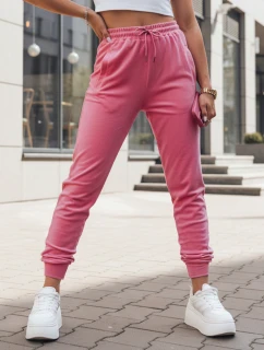 Dámské velurové růžové tepláky FashionStreet UY2839