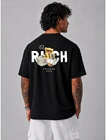 Pánské tričko s potiskem Freaking Rich oversize černé FashionStreet NX4012R Pánské tričko s potiskem Freaking Rich oversize černé FashionStreet NX4012R