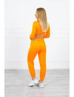 Sada s blůzou nahoře oranžová neonová