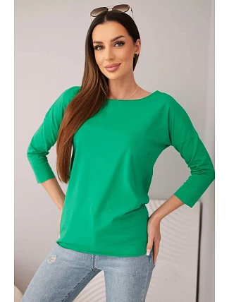 Dámská halenka s lodičkovým výstřihem zelená Dámská halenka s lodičkovým výstřihem zelená