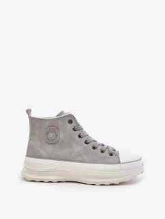 Zateplené dámské tenisky na platformě Big Star OO274073 šedé