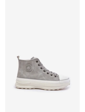 Zateplené dámské tenisky na platformě Big Star OO274073 šedé