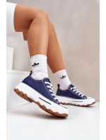 Nízké Dámské Tenisky Na Platformě Tmavě Modré Aradwin