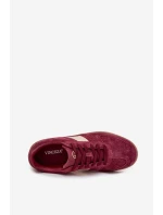 Semišové dámské tenisky Vinceza 14029 bordó