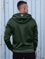 Pánská mikina na zip s kapucí zelená FashionStreet BX5838 Pánská mikina na zip s kapucí zelená FashionStreet BX5838