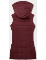 Tmavě červená dámská vesta s kapucí (16M9096-06)
