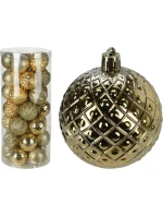 DEKORATIVNÍ PLASTOVÁ CETKA 6CM SADA 35 KS ZLATÁ