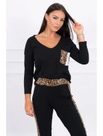 Sada s leopardím potiskem černá Sada s leopardím potiskem černá