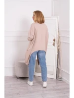 Oversize halenka s potiskem béžová