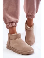 Dámské semišové nízké boty do sněhu Světle béžová Shelie