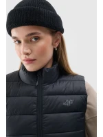 Dámský péřový bezrukávník s límcem 4F Černý 4FWAW24TVJAF139-20S