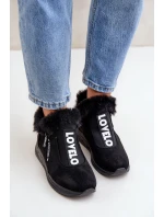 Tenisky Botky Dámské S Kožíškem Černé Zeriana