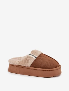 Dámské pantofle s kožíškem Hnědé Parisse