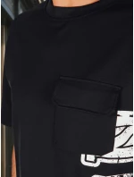 Pánská černá souprava s potiskem FashionStreet AX0802