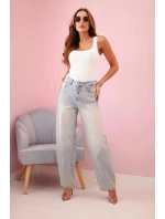 Dámská halenka na ramínka s výstřihem ecru