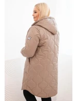 Dámská bunda Plus Size zimní prošívaná s kapucí fango