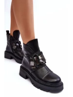 Boty Na Plochém Podpatku A Platformě Sztyblety Černé Linestta Boty Na Plochém Podpatku A Platformě Sztyblety Černé Linestta