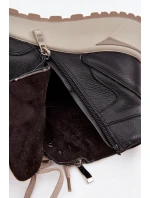 Sportovní dámské boty na platformě z přírodní kůže Zazoo Z1239 Černé