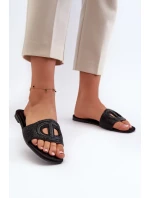 Černé dámské pantofle na plochém podpatku Dimrose Černé dámské pantofle na plochém podpatku Dimrose