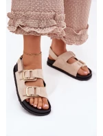 Dámské sandály s přezkami světle béžové Seladith