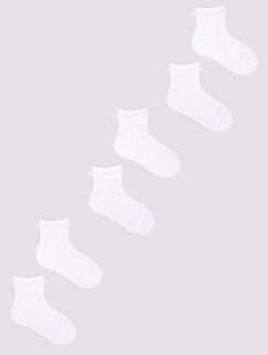 Yoclub Dívčí ponožky s volánkem 3Pack SKL-0008G-0100 White