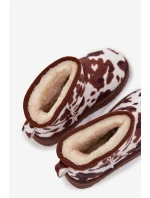 Dětské/juniorská sněhule zateplené kožíškem Mireya – bílo-hnědé