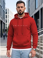 Pánská mikina s kapucí a potiskem ORIGINALS, červená, FashionStreet NX5151BX Pánská mikina s kapucí a potiskem ORIGINALS, červená, FashionStreet NX5151BX