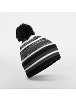 Beechfield B 474R Pletená čepice s pruhy "Fan" 53.474R black/graphite grey/white