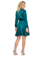 K157 Rozšířené mini šaty - zelené