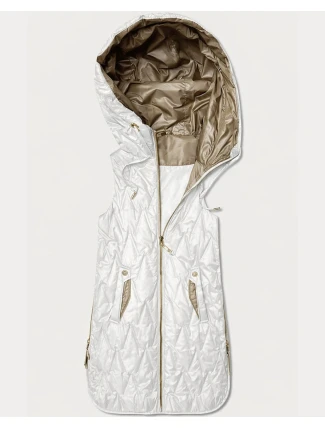 Lekka kamizelka damska ze złotym zamkiem Goodlookin ecru (B8586/B8587-26)