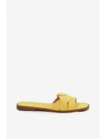 Dámské ploché sandály s pásky Eko Zamszové Žluté Florane