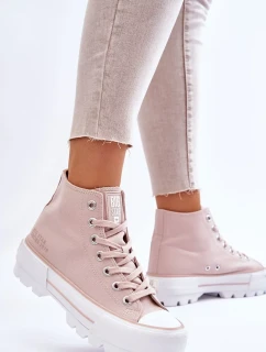 Vysoký Látkové tenisky na platformě Big Star LL274157 Nude