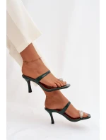 Dámské lodičky na podpatku s ozdobným detailem tmavě zelené Lorissa