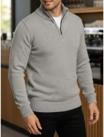 Pánský svetr se stojáčkem světle šedý FashionStreet WX2350