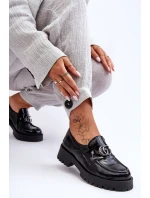 Dámské kožené polobotky s ozdobou Černá Rosefalls
